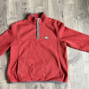 L.L. Bean Red Knit Beanie with Logo Patch